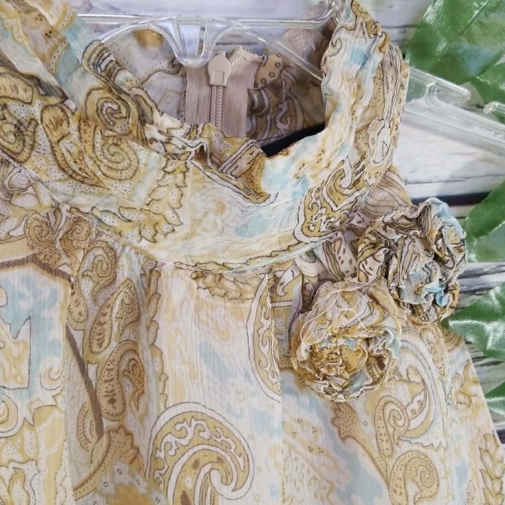 Elena Solano 100% silk high neck sleeveless blouse - Picture 3 of 8